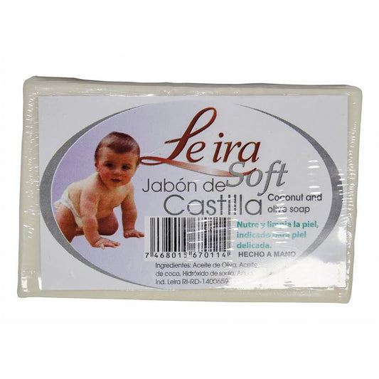 Jabón de Castilla Leira Jabón de Castilla Suave 90 g (3,17 oz) Jabón hipoalergénico para piel sensible del bebé