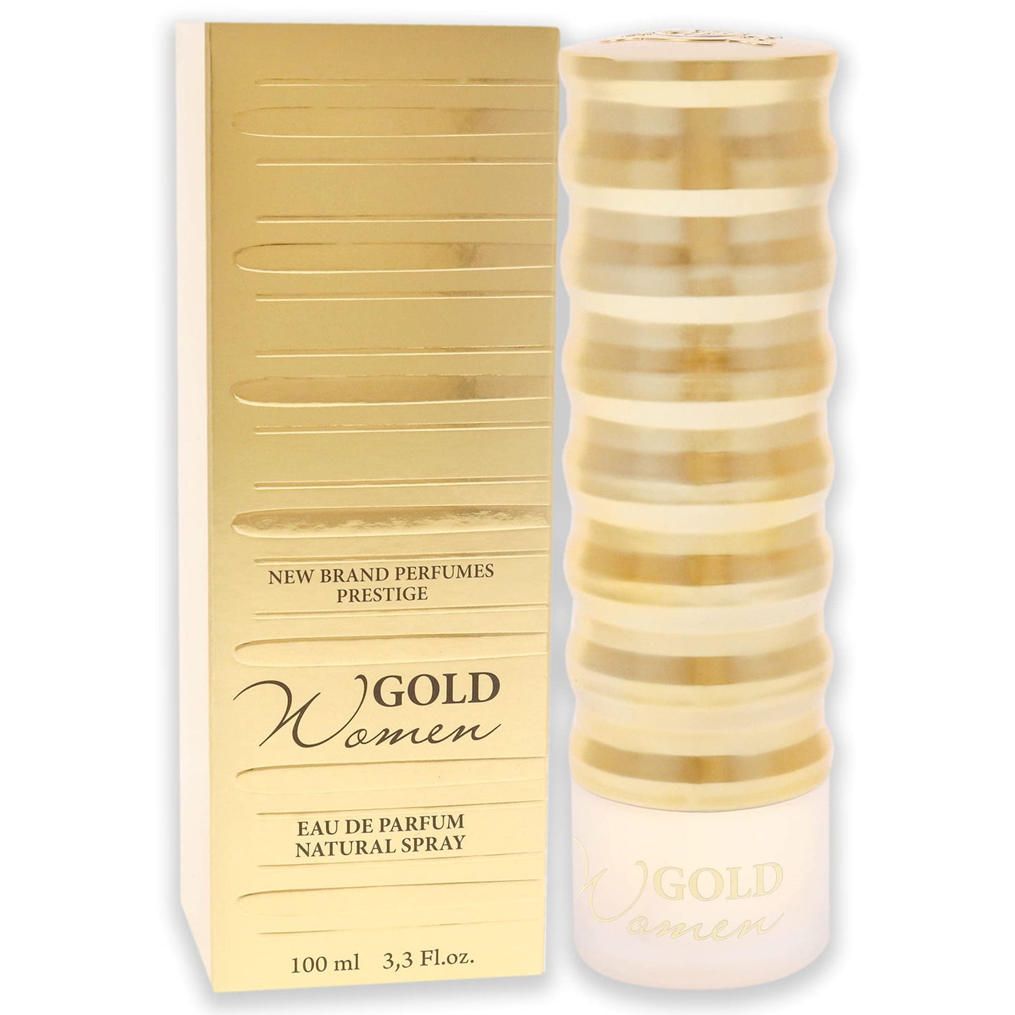 Venta al por mayor de la nueva marca Gold Eau de Parfum Spray para mujer, 3.3 oz, paquete de 12