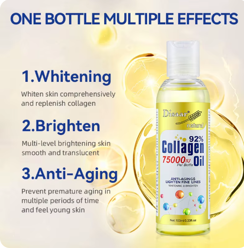 Wholesale Collagen 75000IU Youthful Glow Oil 92% Lighten Fine Lines Brighten Body Serum Dry Skin Hydrating Plumps, Lifts Massage Oil (6 units)