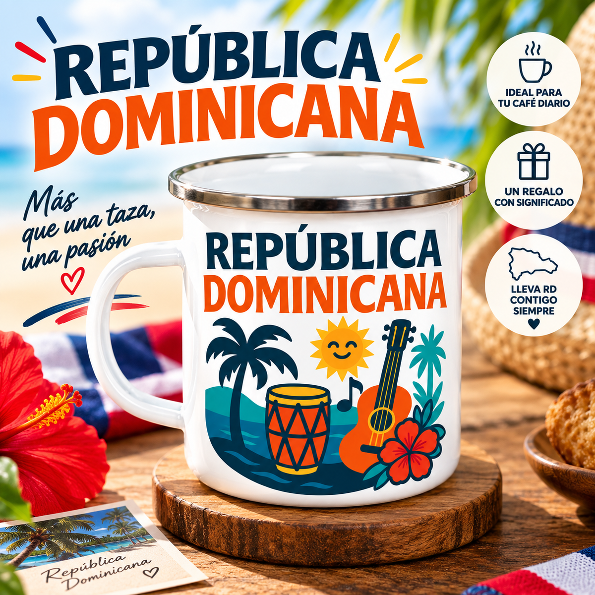 Dominican Republic Souvenir Mug – Tropical Music & Caribbean Design