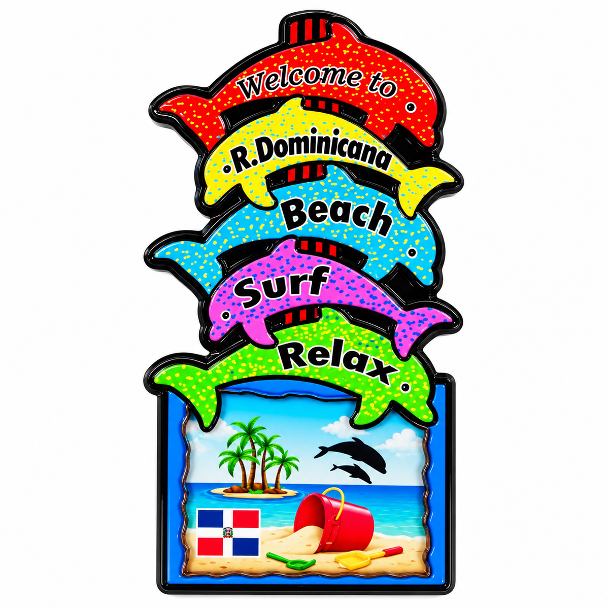 Dominican Republic Tropical Fridge Magnets – 3 Caribbean Designs