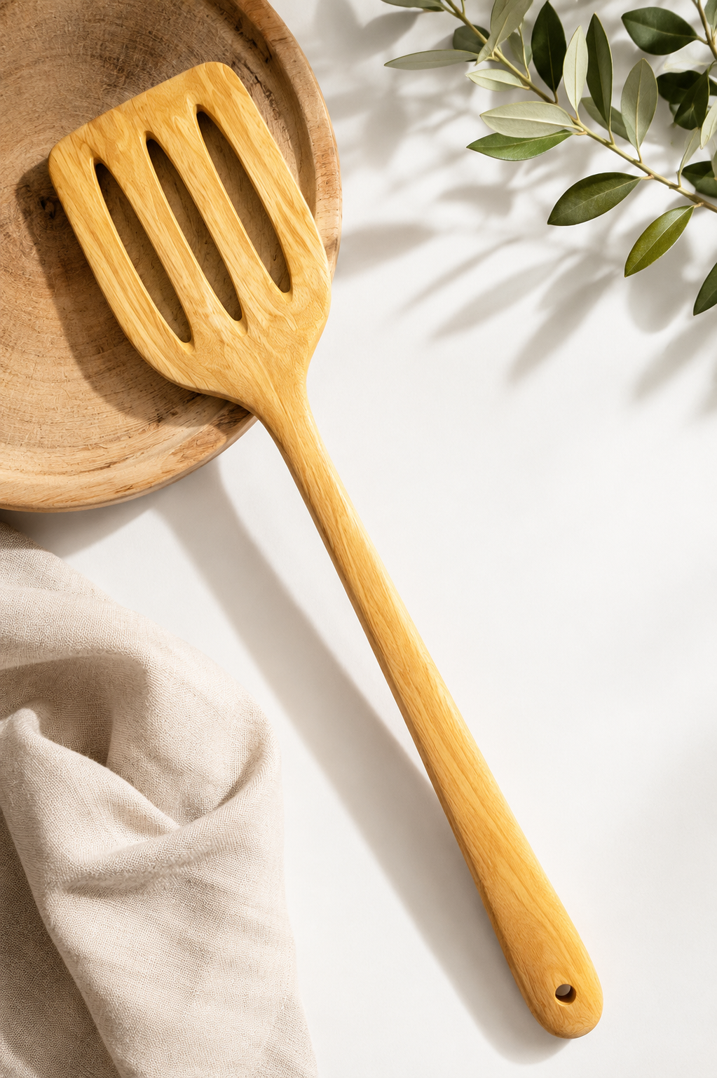 Dominican Guayacán Wood Slotted Spatula / Turner