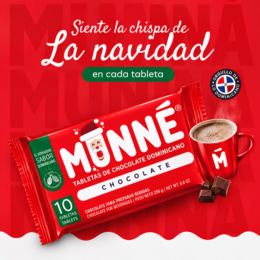 Munné Dominican Chocolate – 10 Chocolate Tablets, 260g