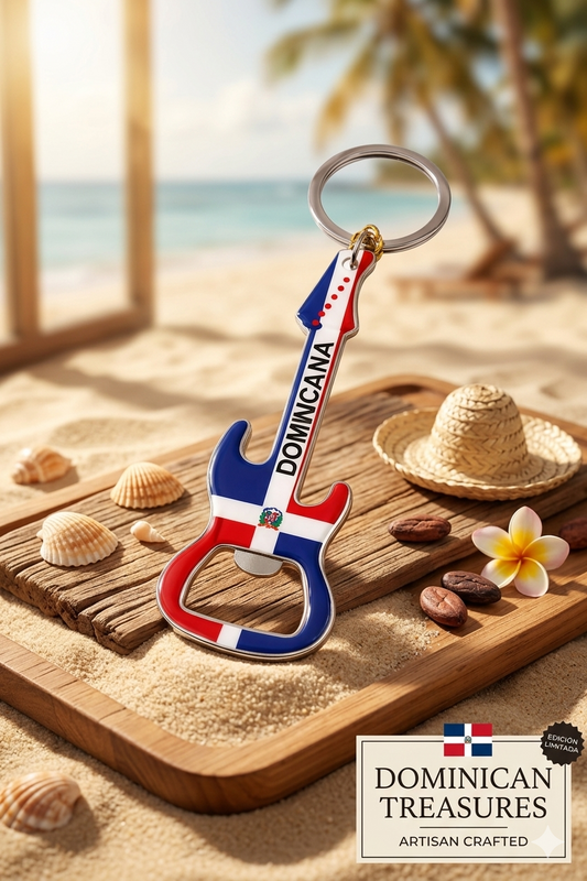 Llavero Abridor "Guitarra Dominicana" – Colección Ritmo Tropical 🇩🇴🎸