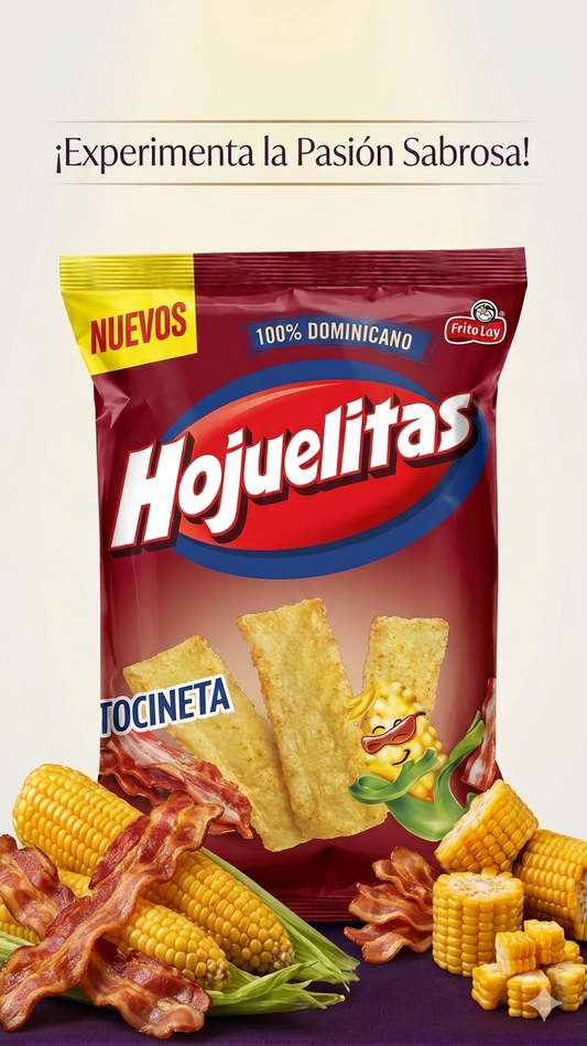 Wholesale Hojuelitas Bacon & Cheese Snack Box – Crispy, Savory Dominican Snack - 160 g (pack 12)