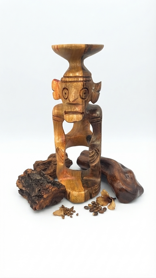 Handcrafted Guayacán Wood Taino-Inspired Ceremonial Figurine