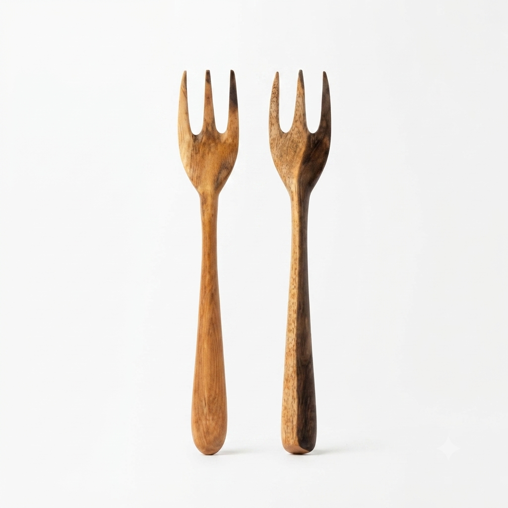Dominican Guayacán Wood Salad Fork Set (2-Piece)