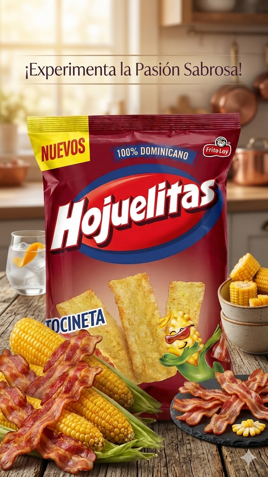 Hojuelitas Bacon & Cheese (3-Pack) – Crispy Dominican Snack with Smoky Flavor - 160 g each