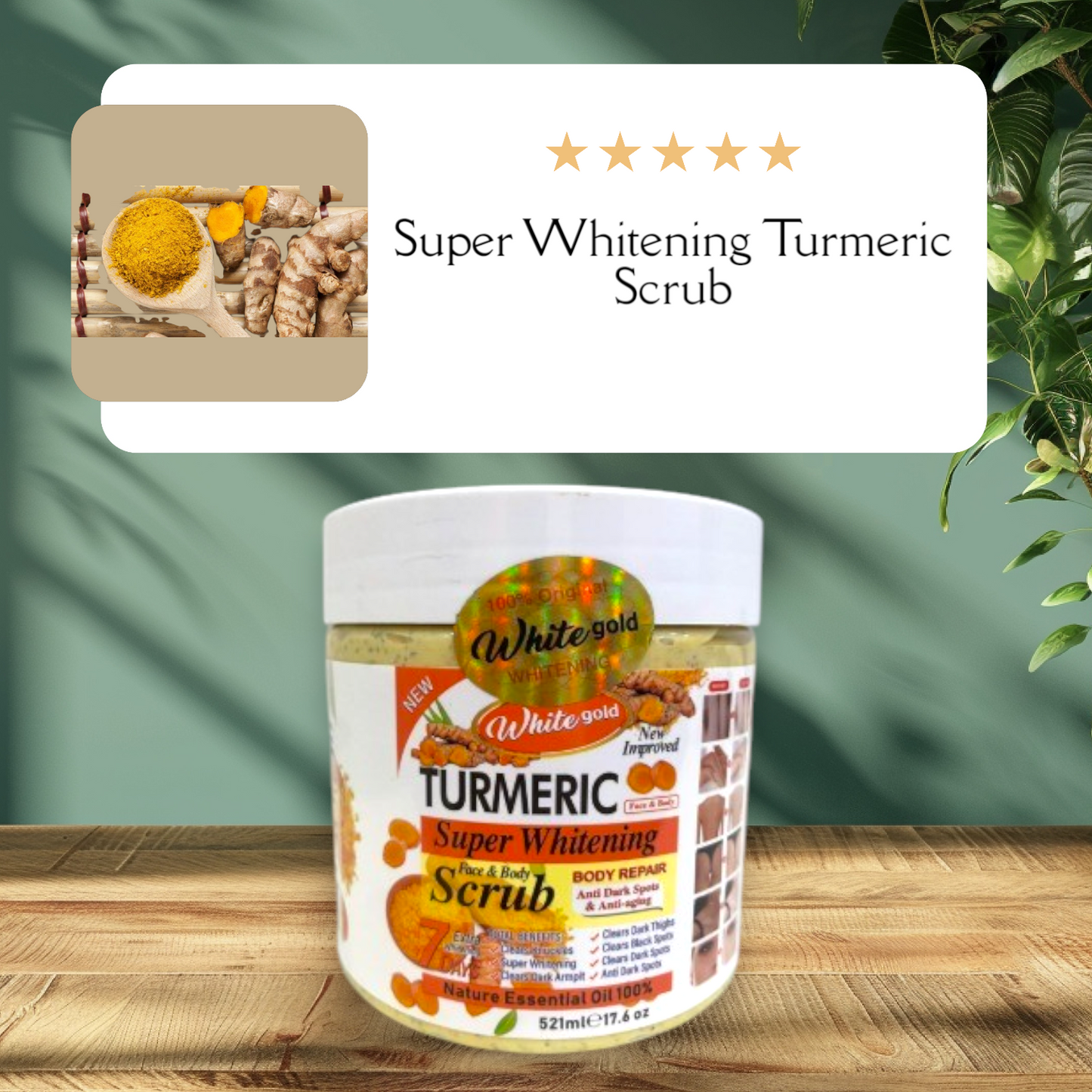 Wholesale White Gold Turmeric Super Whitening Face & Body Scrub (Pack 6)