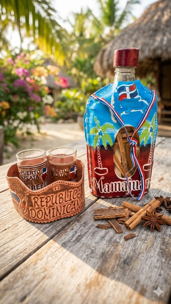 Dominican Mamajuana DIY Kit – Authentic Herbal Blend & Puerto Plata Shot Glasses