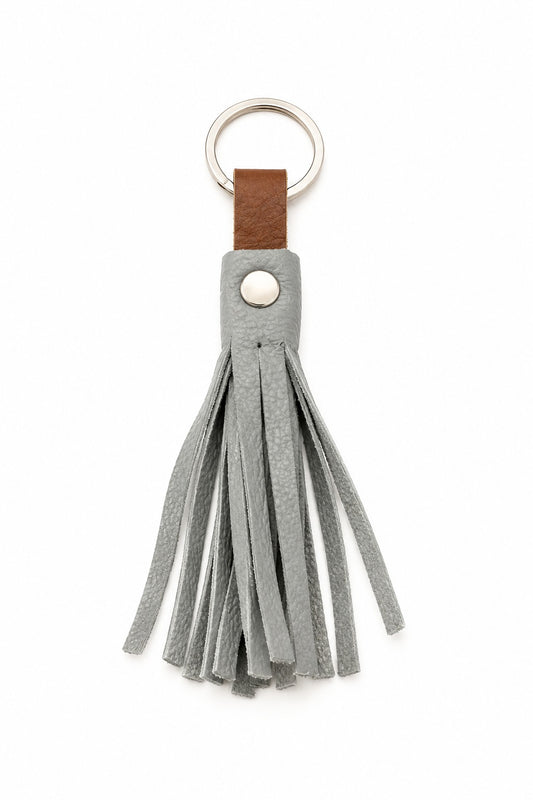 Artisanal Leather Tassel Keychain