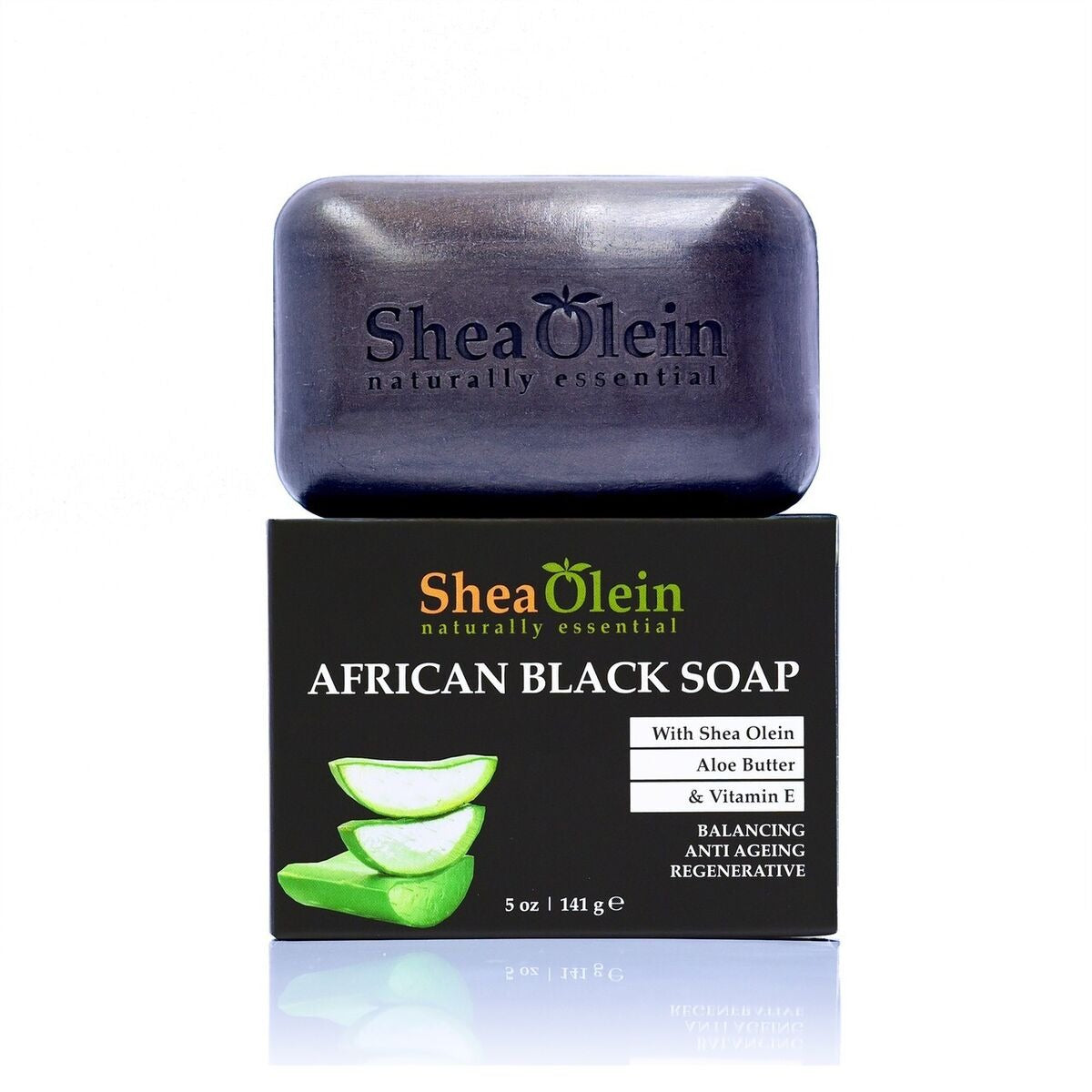 Jabón negro africano con oleína de karité, manteca de aloe y vitamina E