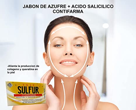 Contifarma AZUFRE + ACIDO SALICILICO jabon, tratamiento para el acne, sulfur soap, for acne, with salicylic acid