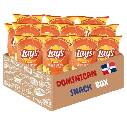 Lays Dominican Potato Chips White Cheese 16g Pack of 12 Units