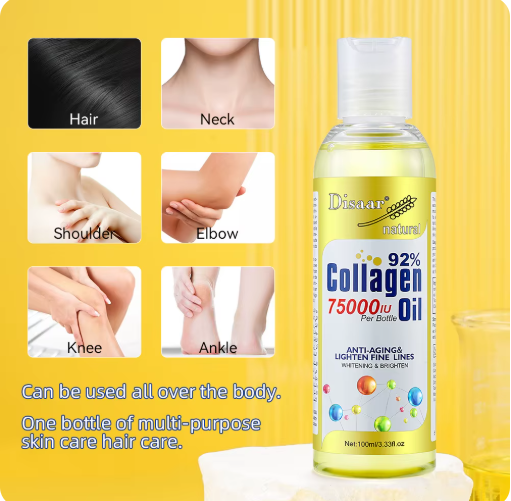 Wholesale Collagen 75000IU Youthful Glow Oil 92%  Lighten Fine Lines Brighten Body Serum Dry Skin Hydrating Plumps, Lifts Massage Oil (6 units)