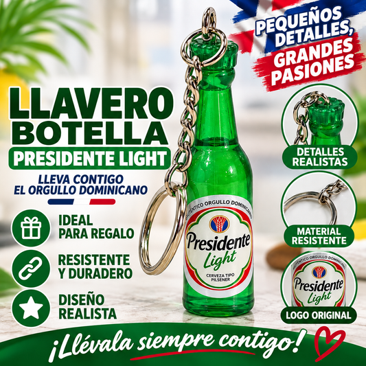 Presidente Light Bottle Keychain – Dominican Republic Souvenir