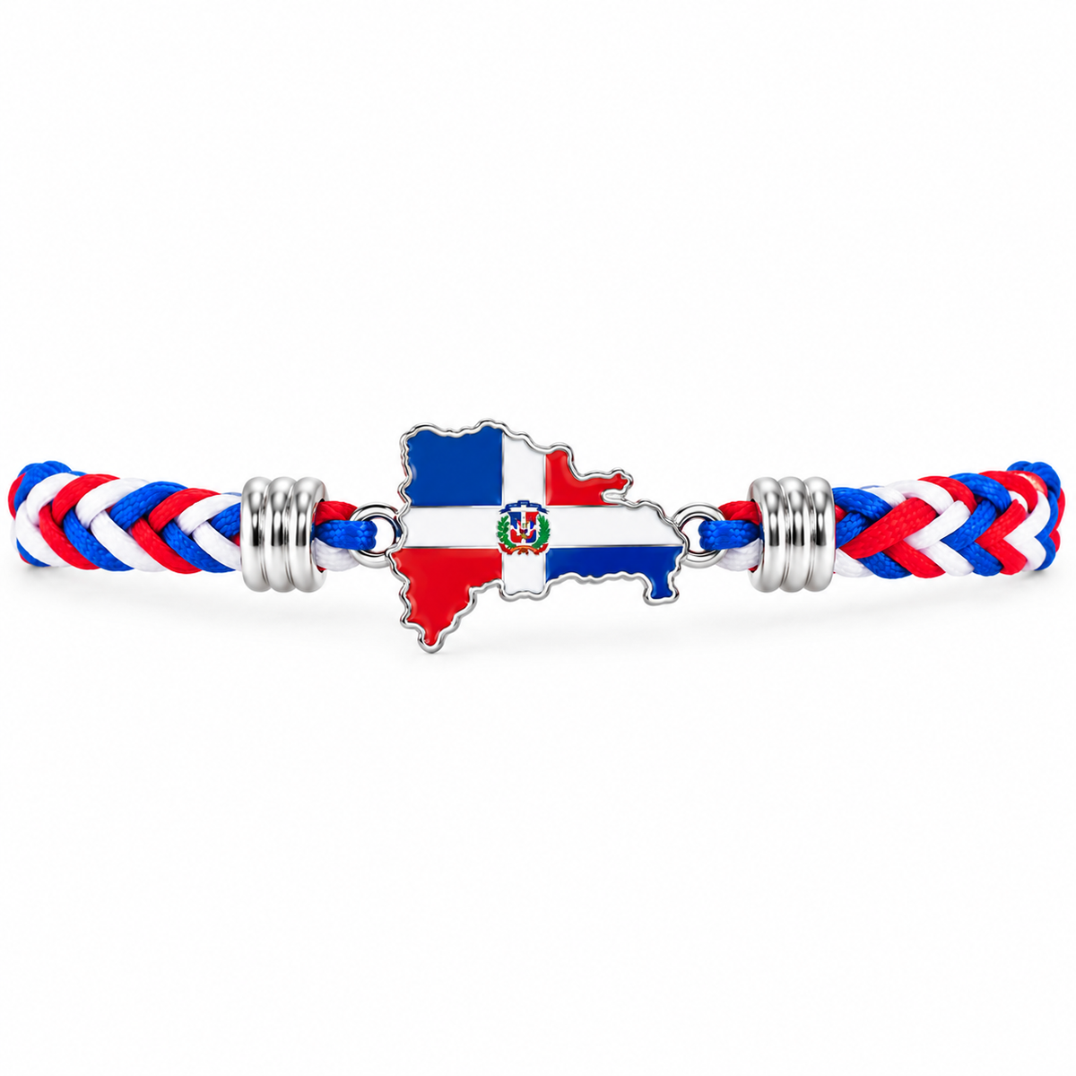 Dominican Republic Map Braided Bracelet – Red, White & Blue Heritage Jewelry