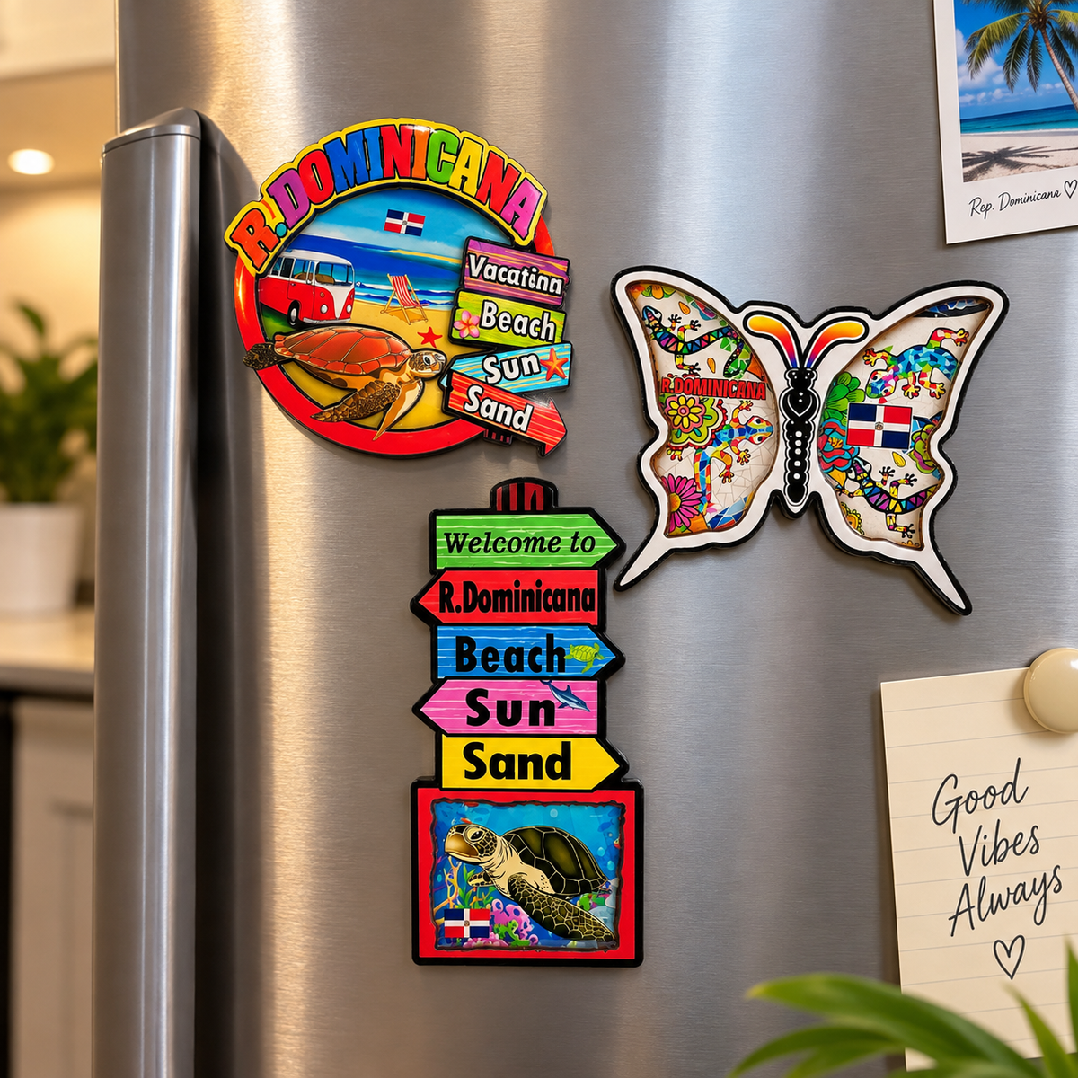 Dominican Republic Tropical Fridge Magnets – 3 Designs