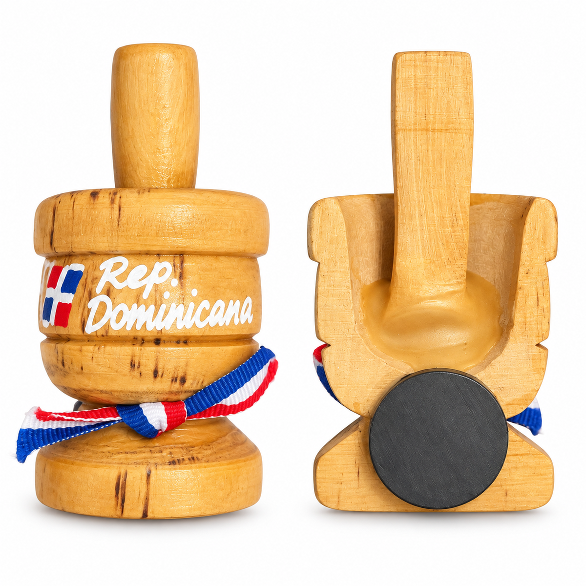 Dominican Republic Wooden Pilón Fridge Magnet – Traditional Souvenir