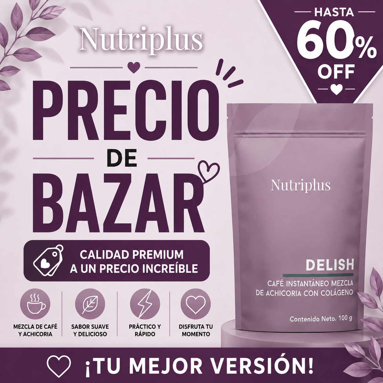 Nutriplus Delish Chicory Coffee Blend with Collagen – Bazaar Sale Edition (Up to 60% OFF)