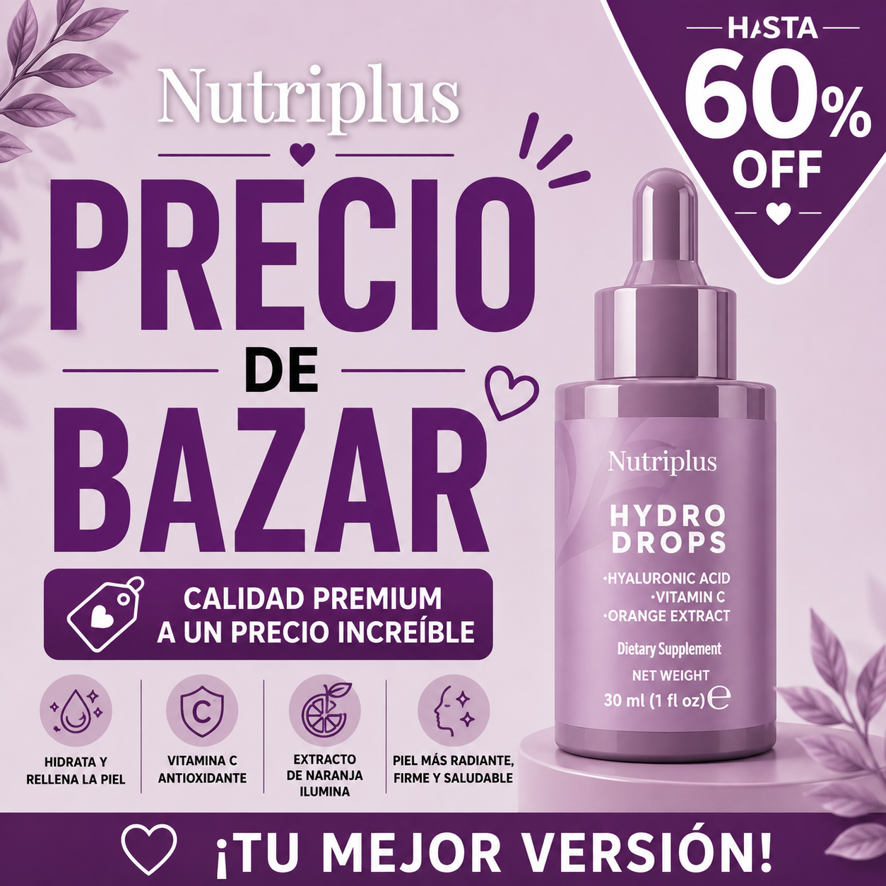 Nutriplus Hydro Drops Dietary Supplement – Bazaar Sale Edition (Up to 60% OFF)