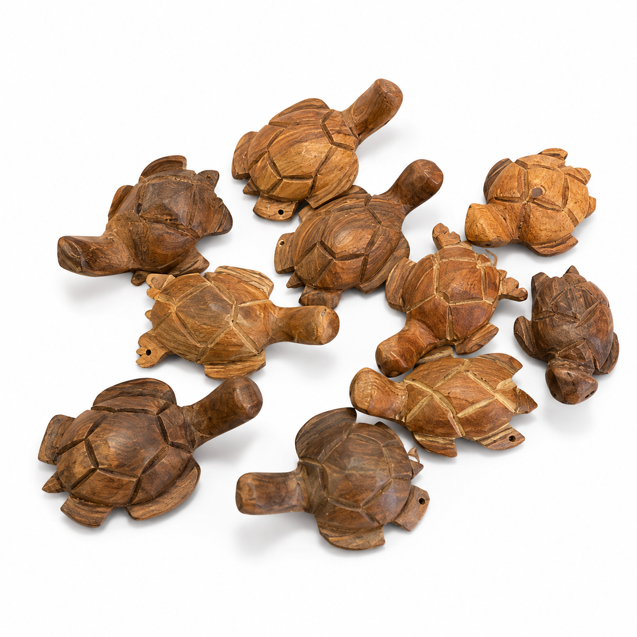 Dominican Guayacán Wood Hand-Carved Sea Turtle Figurine