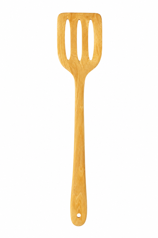Dominican Guayacán Wood Slotted Spatula / Turner