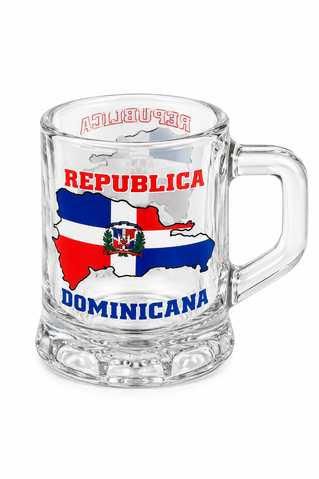 "República Dominicana" Map Clear Glass Mini Mug (Espresso / Shot Size)