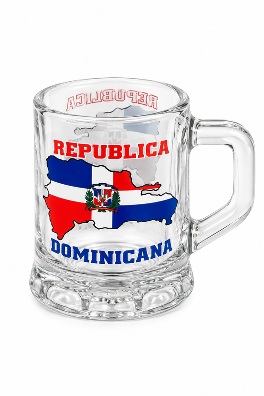 "República Dominicana" Map Clear Glass Mini Mug (Espresso / Shot Size)