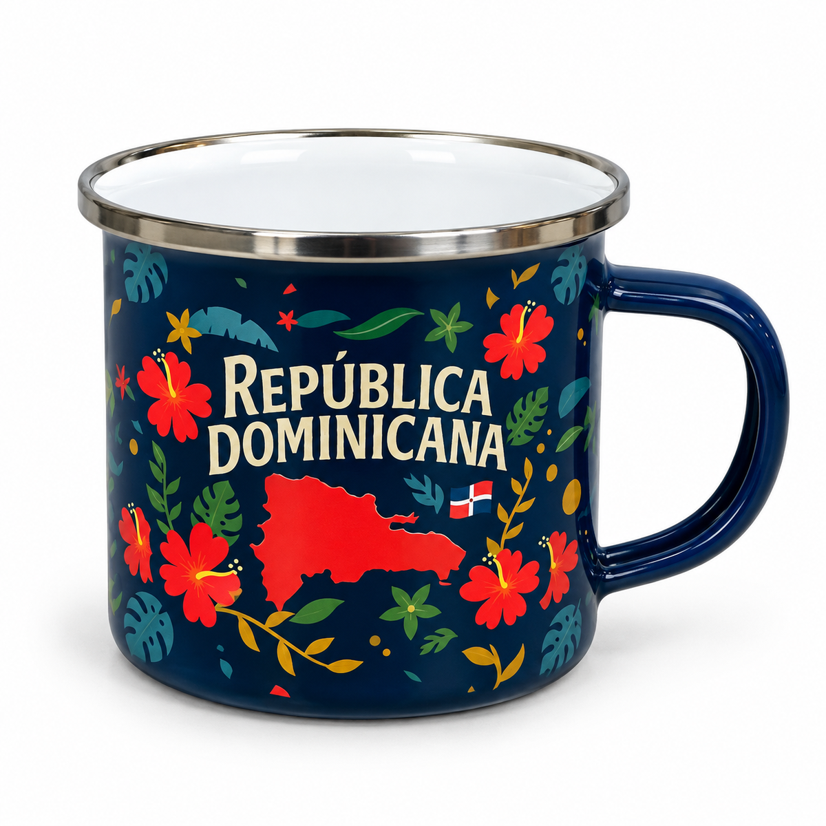 Dominican Republic Decorative Mug – Tropical Floral Souvenir Cup