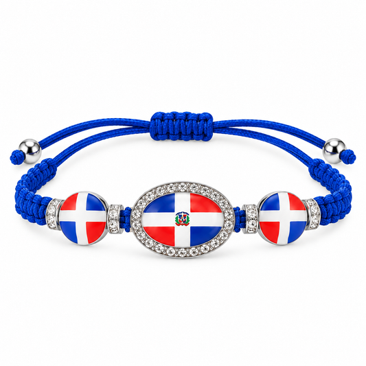 Dominican Republic Flag Adjustable Bracelet – Patriotic Heritage Jewelry