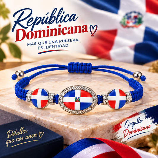 Dominican Republic Flag Adjustable Bracelet – Patriotic Heritage Jewelry