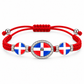 Dominican Republic Triple Flag Adjustable Bracelet – Red Heritage Bracelet