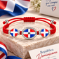 Dominican Republic Triple Flag Adjustable Bracelet – Red Heritage Bracelet