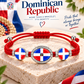 Dominican Republic Triple Flag Adjustable Bracelet – Red Heritage Bracelet