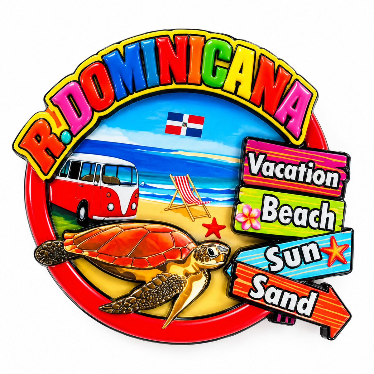 Dominican Republic Tropical Fridge Magnets – 3 Designs