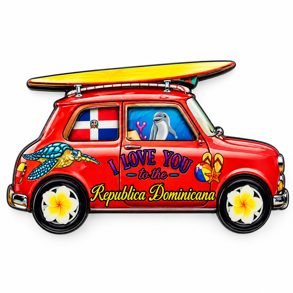 Dominican Republic Tropical Fridge Magnets – 3 Caribbean Designs