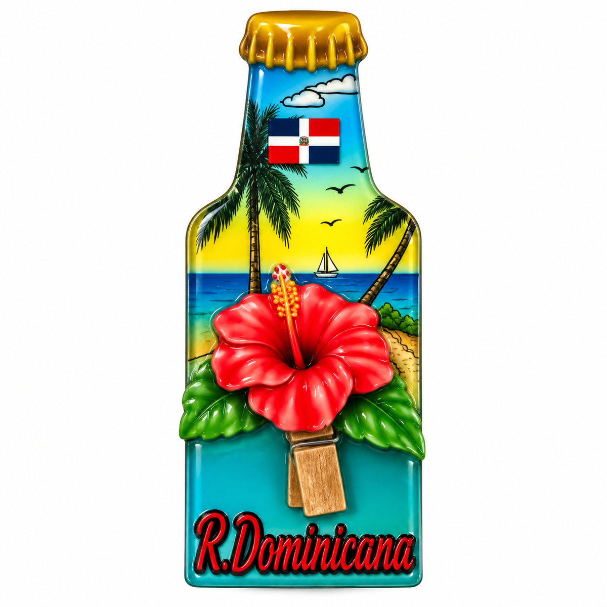 Dominican Republic Tropical Fridge Magnets – 3 Caribbean Designs