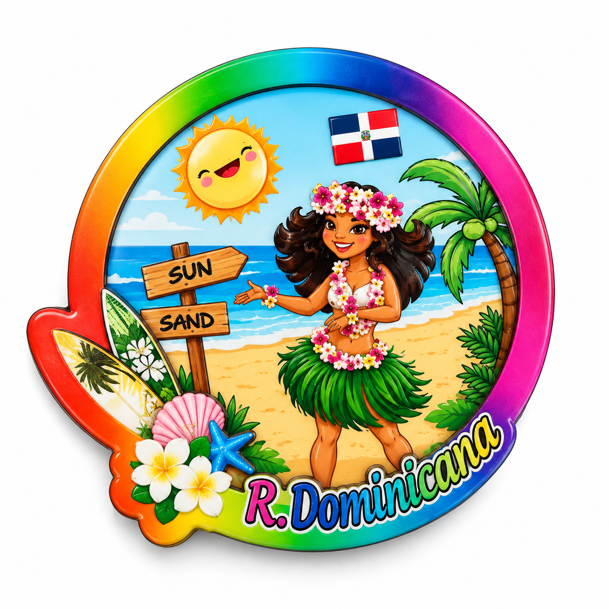 Dominican Republic Tropical Fridge Magnets – Caribbean Souvenir Collection (3 Variants)
