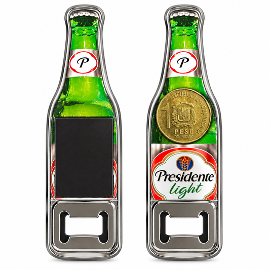 Presidente Light Bottle Fridge Magnet & Bottle Opener – Dominican Republic Souvenir