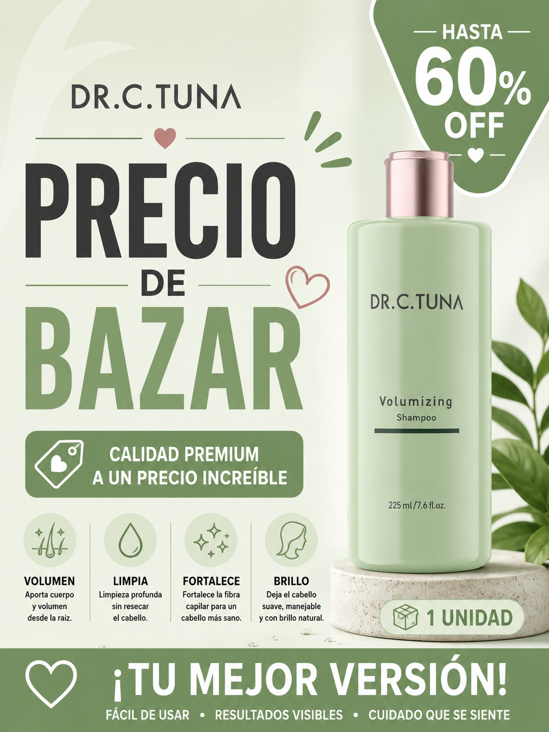 Dr. C. Tuna Volumizing Shampoo – Edición Precio de Bazar (Hasta 60% OFF)