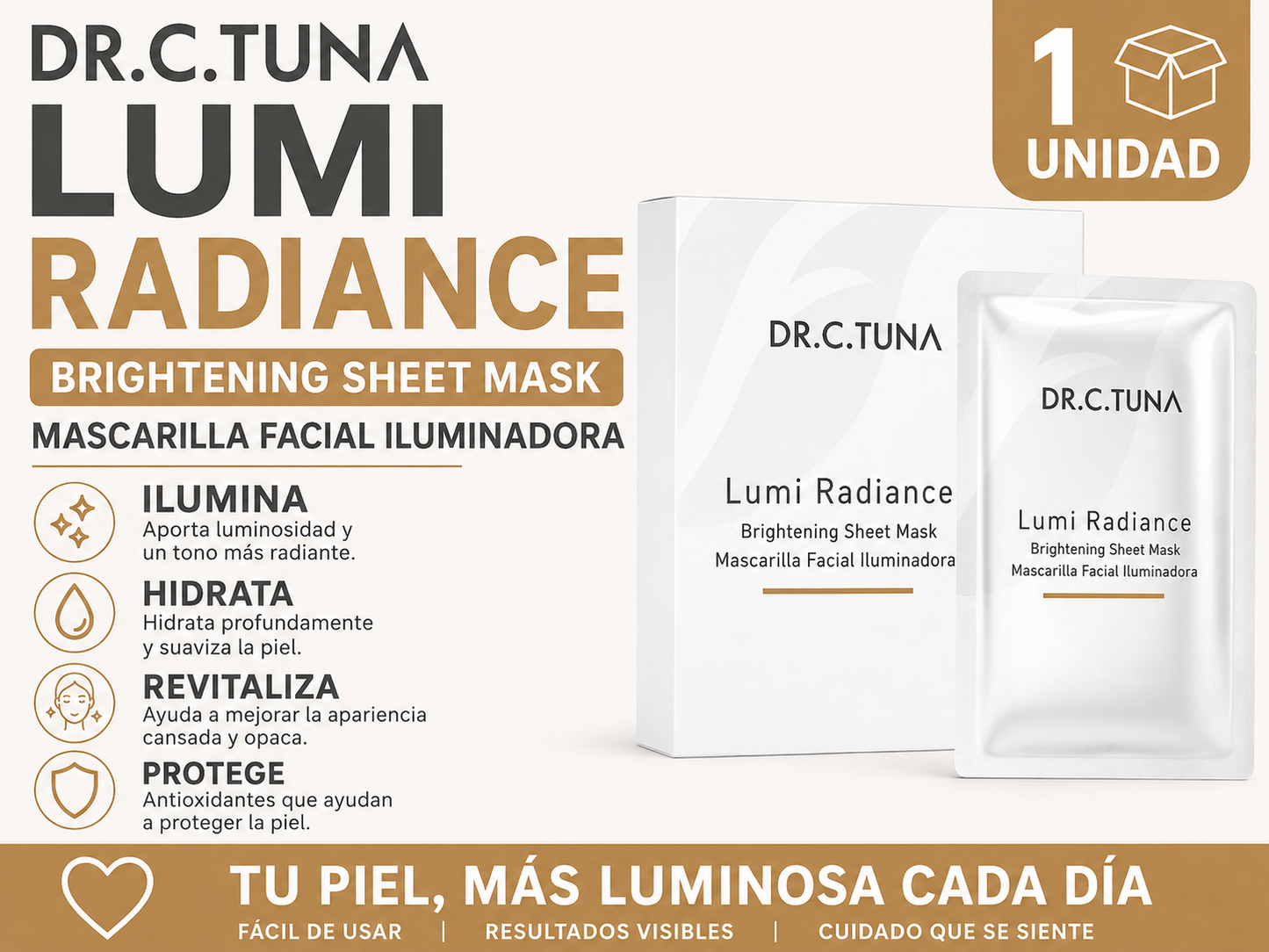 Dr. C. Tuna Lumi Radiance Brightening Sheet Mask (1 Unidad)