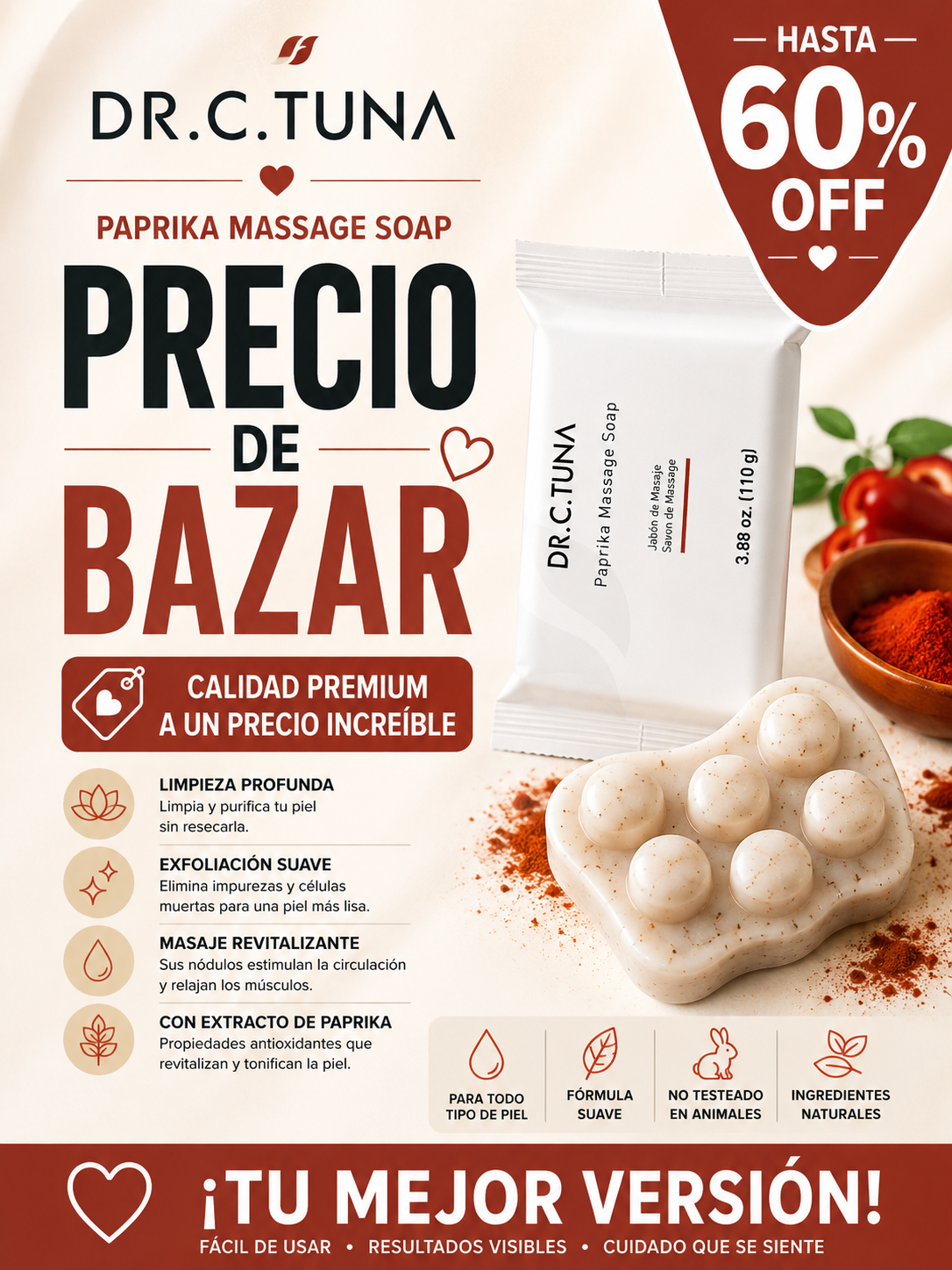 Dr. C. Tuna Paprika Massage Soap – Bazaar Sale Edition (Up to 60% OFF)