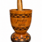 Pilón dominicano de madera con diseños tallados, 7.5 pulgadas de alto