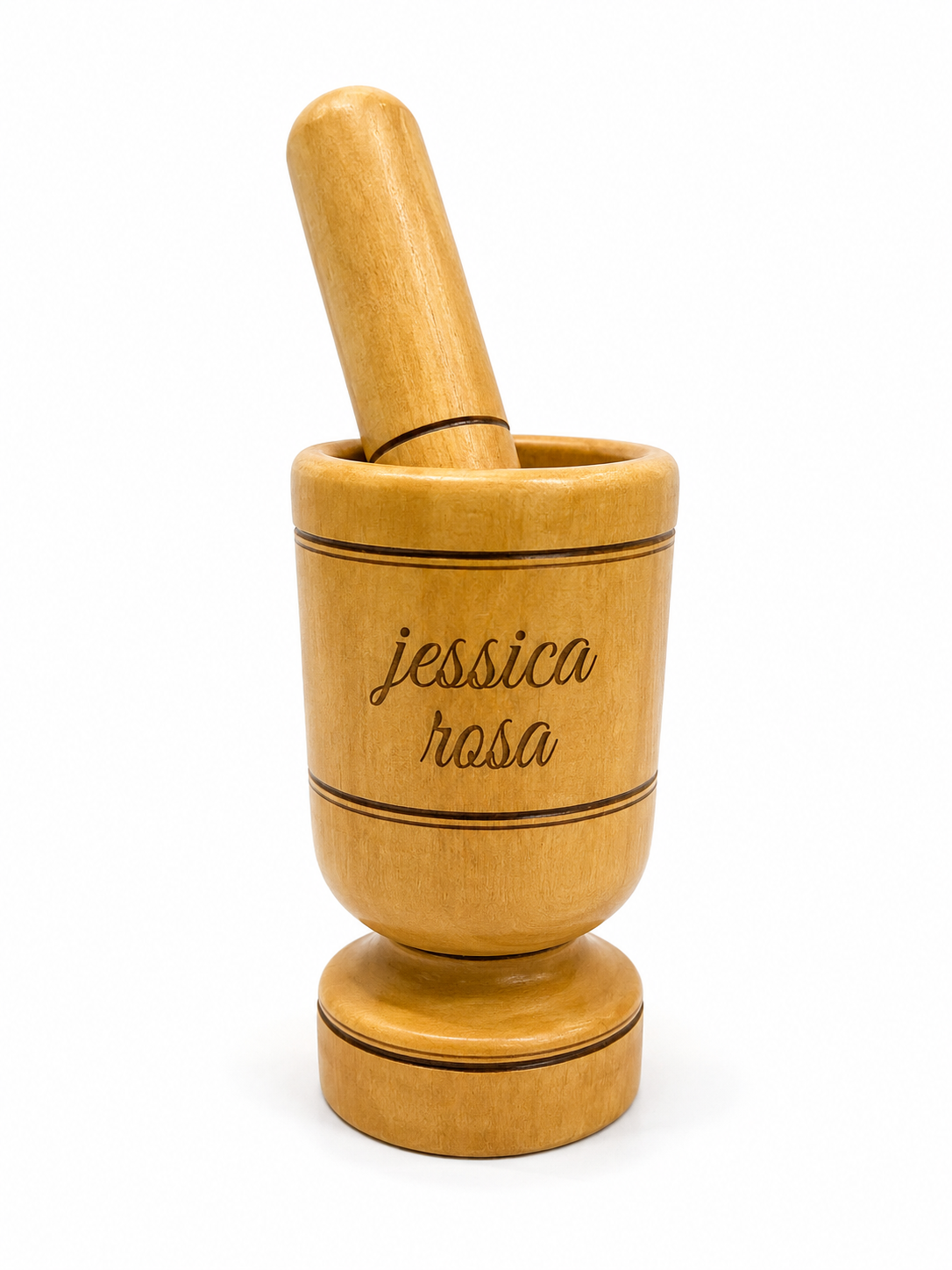 Pilón de madera dominicano, 5,5 pulgadas de alto