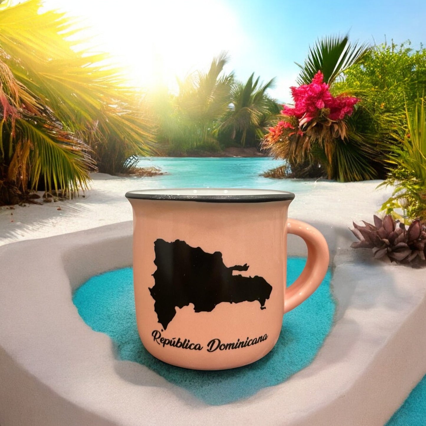 Small Cup with Dominican Republic Map Image