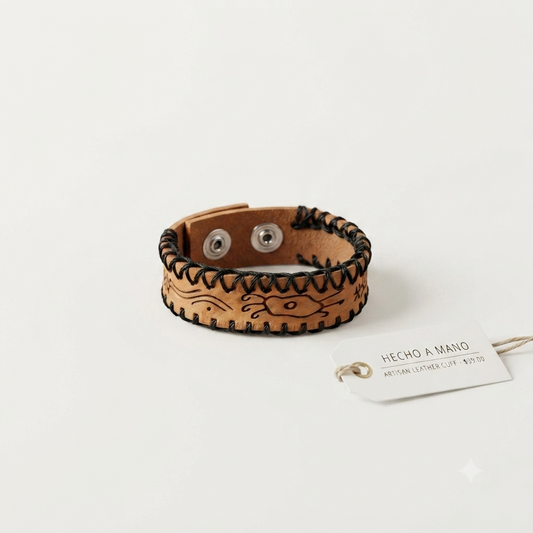 Artisanal Leather Cuff - Taino Soul