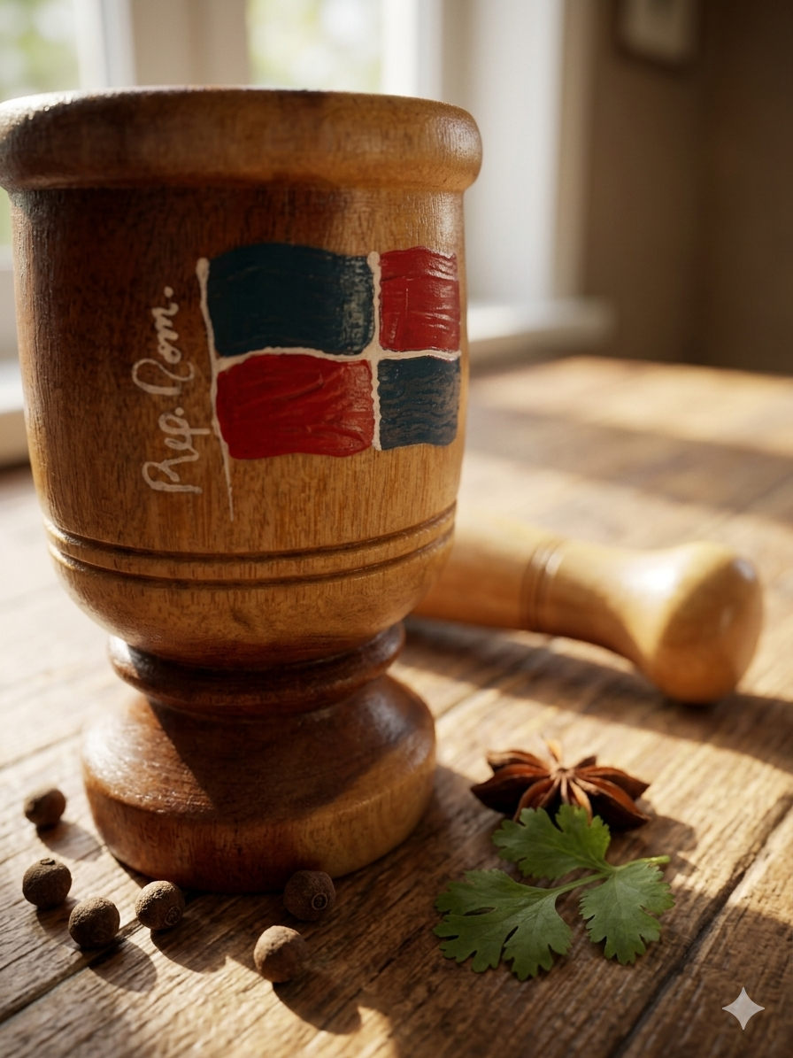 Artisanal Wooden Mortar - "Dominican Republic" Edition