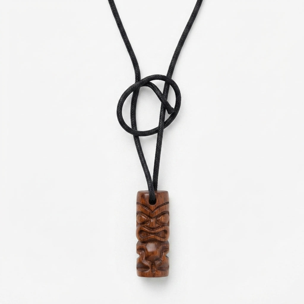 Dominican Guayacán Wood Taíno-Inspired Pendant Necklace