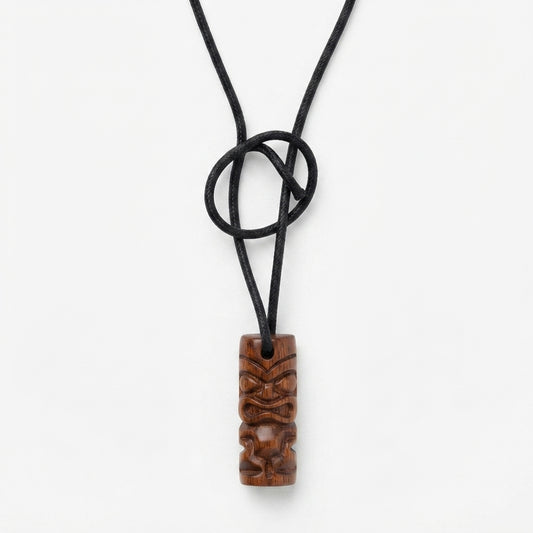 Dominican Guayacán Wood Taíno-Inspired Pendant Necklace